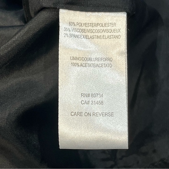 BCBG Maxazria Black Striped Short Pencil Skirt Ruffle Waist Size Small - Picture 11 of 16